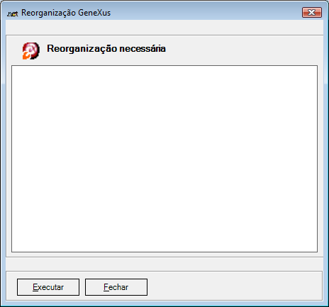 Tela 27 GNF-e Wizard Executar Reorganização Depois de completar a criação das tabelas do gerenciador, aparecerá uma imagem