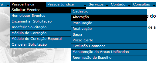 Figura 47 Tela Solicitação de Cadastro Pessoa Física Aba Titular Representantes 14 SOLICITAR OUTROS EVENTOS