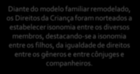 A partir do momento em que a Constituição Federal deslocou o enfoque principal da família do instituto do casamento e passou a olhar com mais atenção para as relações entre as pessoas unidas por