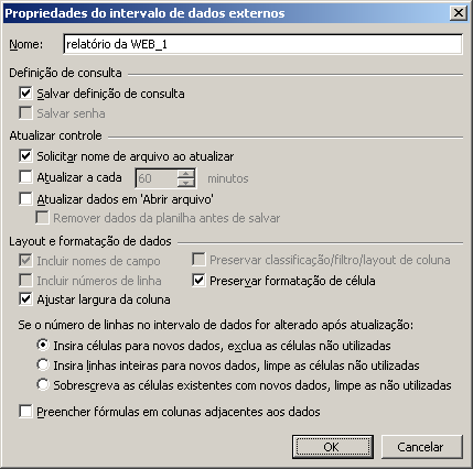 Para confirmar as alterações, clique em OK. Em seguida basta configurar a planilha no Excel e adequar os tamanhos para melhor visualização.