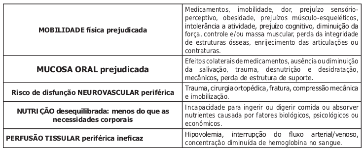 Tabela 03: Diagnósticos de Enfermagem.
