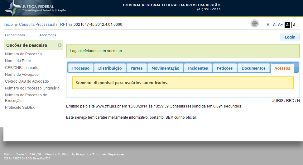 Ao realizar a autenticação, o sistema exibirá a janela para fazer download do arquivo. Figura 44 - Tela de download do documento do processo 5.2.