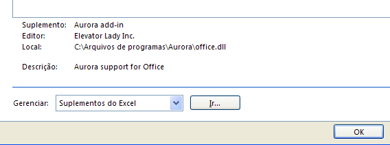 Em gerenciar selecionamos suplementos do Excel, cliclamos em ir. Ver figura 2.