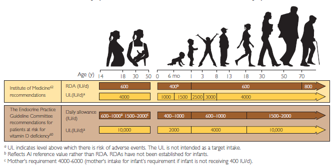 Recomendações Nutricionais 400 UI = 10 µg/dia 600 UI =