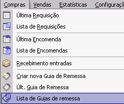 6. Guias de Remessa / Factura As Guias de Remessa ou facturas são introduzidas no sistema, com origem em notas de encomenda, pelo processo anteriormente explicado ou poderão ser introduzidas