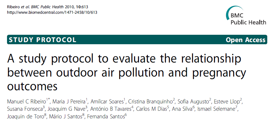 Métodos Hipótese : A qualidade do ar está associada à frequência de bpn na região do Alentejo Litoral (AL). Desenho de estudo: Retrospectivo coorte histórica.