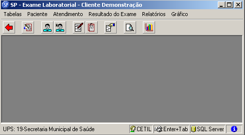 1.3. Acesso O módulo Exame Laboratorial poderá ser acessado através do caminho Módulos/Exame Laboratorial, através das teclas de atalho Alt + M,E ou ainda na tela principal do sistema, clicando com o