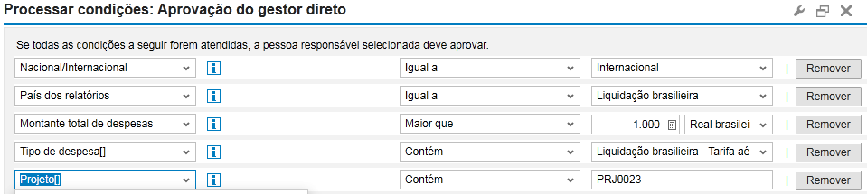 Definição do workflow de aprovação Flexibilidade na definição