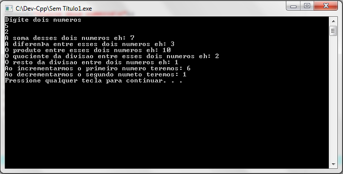 Apostila de Programação Gerando o seguinte resultado: Figura 15 - Operações aritméticas 11.2.