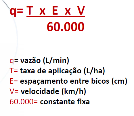 Recomendação de bicos Abaixo está a fórmula para calibração.