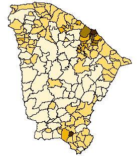 Geografia e População O Estado do Ceará possui uma extensão territorial de 148.920 km 2, o que corresponde a 1,7% do território nacional.