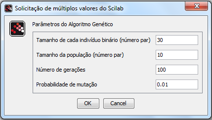 Figura 4: Segundo passo do toolbox. Entrada da função de transferência em malha fechada. Os parâmetros do AG podem ser vistos na Figura, que representa o terceiro passo do toolbox.