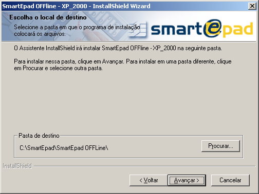 Após a seleção da opção instalar, certifique-se que o leitor SmartEPad não está plugado na porta USB.