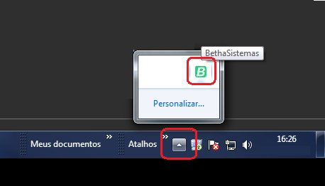 No Windows, para verificar se o Assinador está sendo executado, basta localizar seu ícone na área de notificação (bandeja do sistema) conforme pode ser verificado através da próxima imagem.