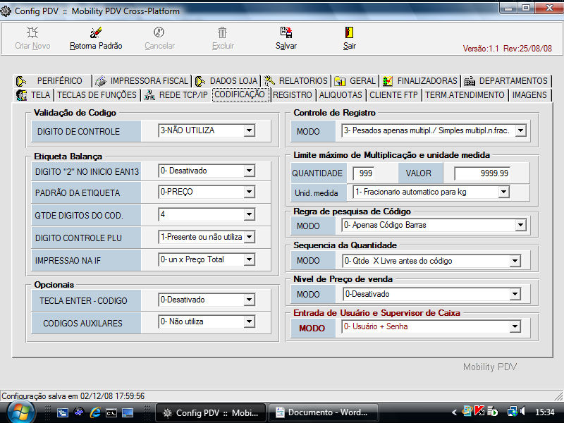 CONFIGURAÇÂO DO MOBILITY PDV Instruções simplificadas de uso do