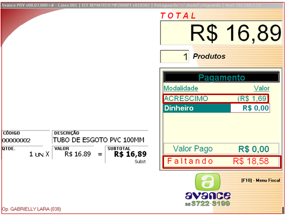 Figura 3 - Procedimento de acréscimo