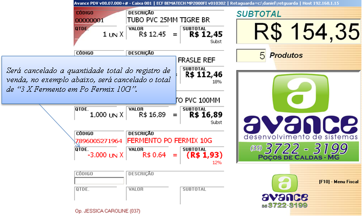 Figura 5 - Janela de consulta de itens. 4.