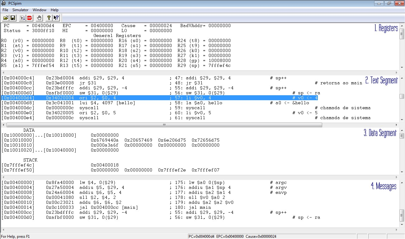 BCC/2012-2/AOC2/TP 6 está sendo executada E por fim, o console que é a comunicação programa/usuário; onde irão aparecer comandos de leitura de dados e escrita de resultados FIGURA 5 Imagem da
