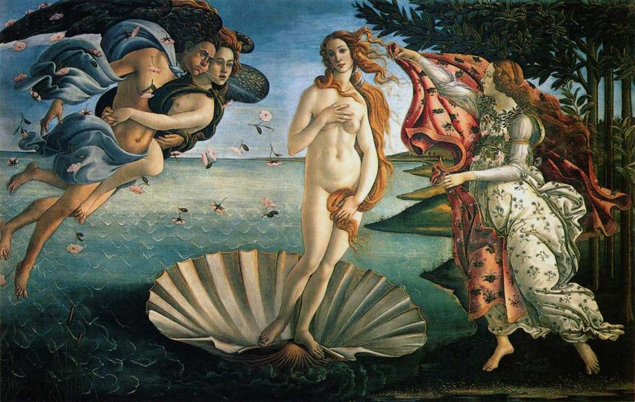 No Séc. XV Florença foi governada pelos Médicis, uma rica e poderosa família de banqueiros mecenas. Sandro Botticelli (1445-1510); mitologia clássica; O nascimento de Vênus.