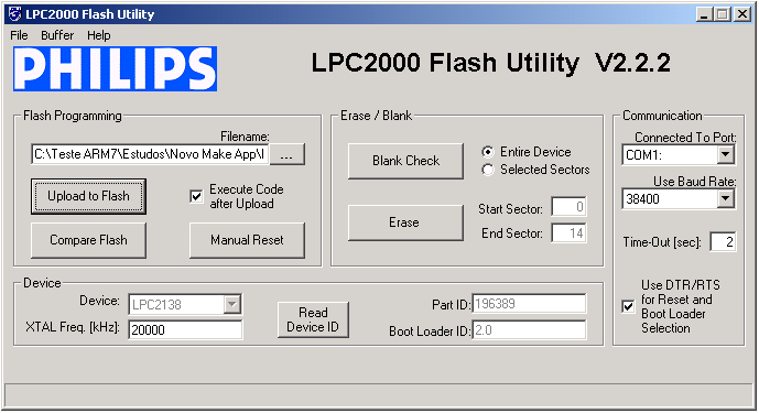 6. Gravação in-circuit utilizando o Flash Utility 6.1.
