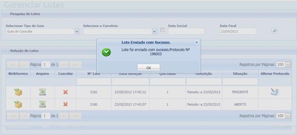 19 Envio via WebService: Ao clicar nesse ícone o faturamento