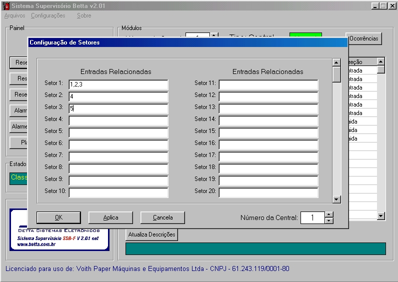 SENHAS : A forma de se alterar as senhas é a mesma no Software Supervisório bem como no Software Repetidor.