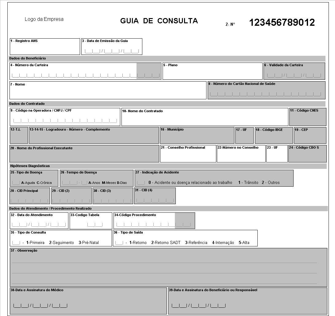 1. Documentos preenchidos pelos prestadores e encaminhados às