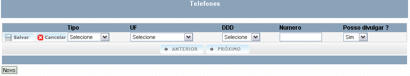 3.1.2 Endereço: Aqui você deve apenas conferir os dados cadastrados durante o 3º Passo. 3.1.3 Telefone: Aqui você deve incluir números telefônicos (telefone fixo, celular, telefone para recados etc.