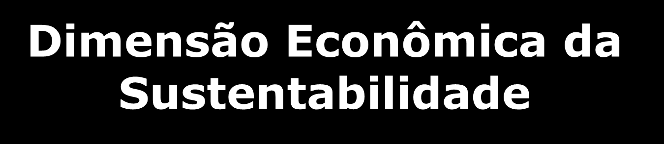 Dimensão Econômica da Sustentabilidade Sistemas produtivos sustentáveis como estratégias criativas de organização do trabalho e de relação da atividade produtiva com a natureza; Diversidade ambiental
