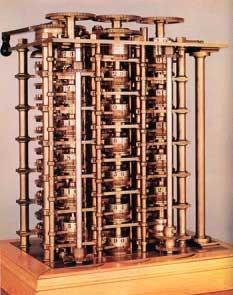 Máquina Diferencial de Babbage A máquina era composta de discos giratórios operados