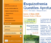 2.2 Aceder ao e-learning Saúde Mental Para aceder ao e-learning Saúde Mental clique com o botão esquerdo do rato no botão denominado e- learning na parte inferior da barra