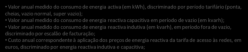 INFORMAÇÃO SOBRE FACTURAÇÃO DE ENERGIA REACTIVA PRINCÍPIOS E BOAS PRÁTICAS Opcionalmente, os comercializadores e comercializadores de último recurso podem incluir informação sobre equipamentos ou