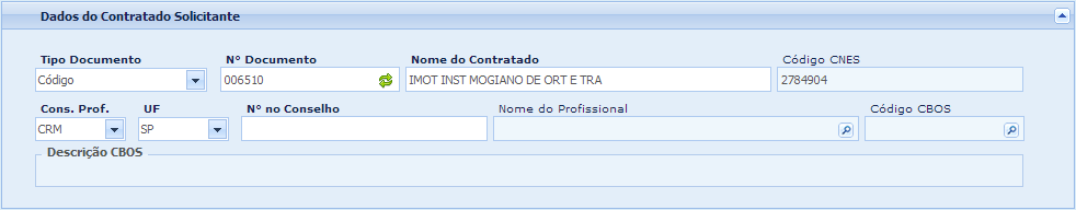 14 6.3. Painel Dados do Executante Todos os campos deste painel são preenchidos automaticamente pelo Portal Autorizador, conforme o mostrado na Figura 13 abaixo.