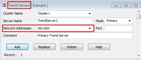 Configuração - Servidor > Depois de criar o Network Address vincule-o aos servidores criados: - Abra a configuração de servidores dentro do Project Editor, e edite os servidores