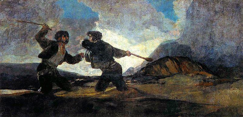 DUELO A GARROTAZOS ALEXANDRE Francisco DA MACEDÔNIA de Goya (1746-1828) (O GRANDE), CORTA O NÓ GÓRDIO EM