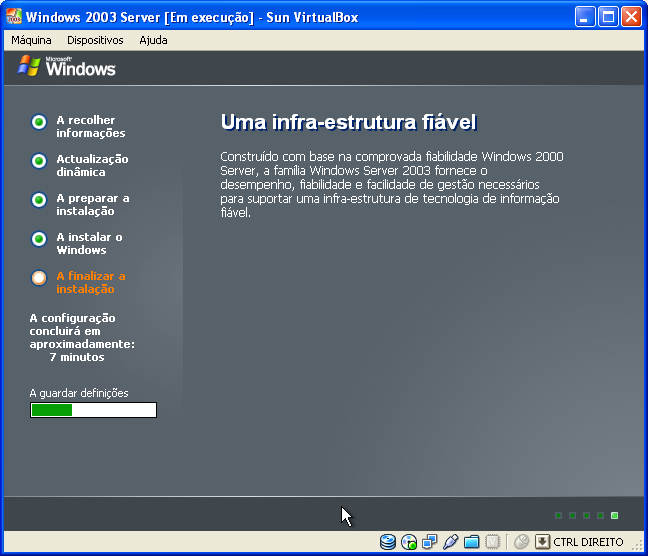 Figura 24 A continuar configuração