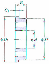 Tabela -1 Tolerâncias e valores aceitáveis dos rolamentos radiais de esferas flangeados (1) Tolerâncias nos diâmetros externos do flange D 1 () Coluna 1 Coluna Desvio do diâmetro externo do flange,