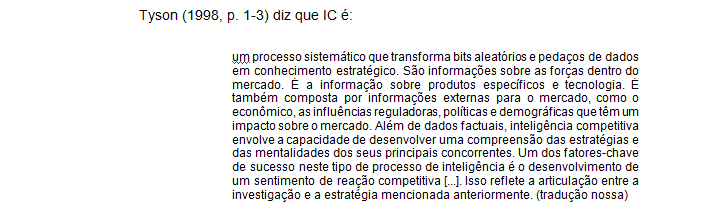 Tradução E citação de texto traduzido pelo autor do trabalho, usar