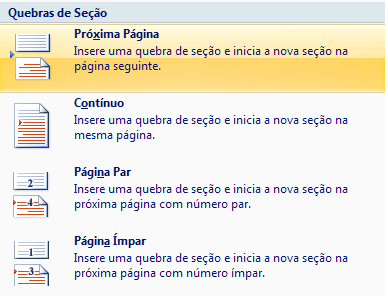 Tamanho ou orientação do papel Fonte do papel para uma impressora Bordas da página Alinhamento vertical de um texto em uma página Cabeçalhos e rodapés Colunas Numeração de página Numerar linhas Notas