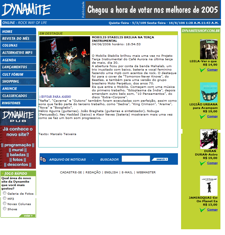Revista Dynamite junho de 2006