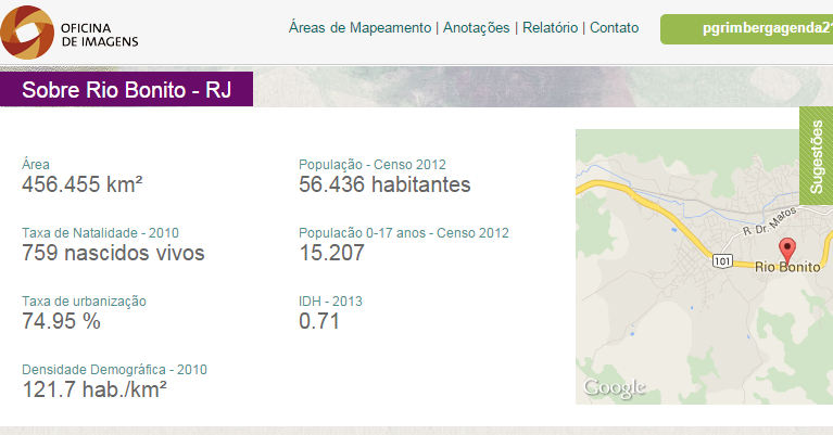 Extensão, área urbana, área rural, Nº de habitantes, percentual por faixa etária