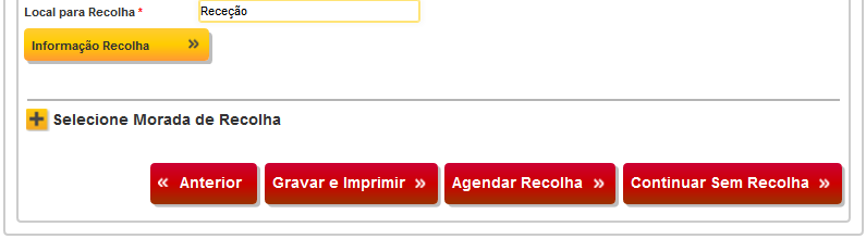 NOVO ENVIO RECOLHA Agende uma recolha para o seu envio. (apenas necessário se ainda não estiver marcada uma recolha) Data de Recolha Introduza a data para a recolha.