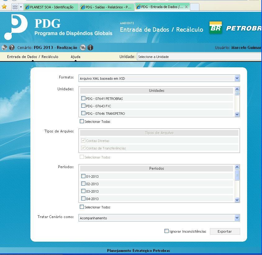 Exemplo 1: Plano de Dispêndios Globais (PDG) Interface Desenvolvida para o PDG Aplicação que se integrava ao antigo sistema de Planejamento da Petrobras será integrada ao SAP-BPC através