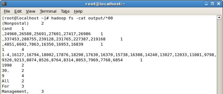 > hadoop fs -ls output Note que o resultado foi dividido em vários