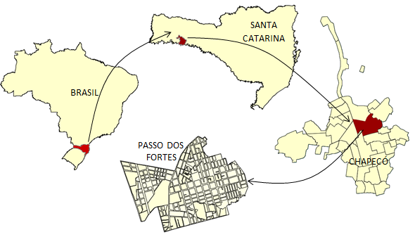 3 ÁREA DE ESTUDO O Passo dos Fortes, segundo Girardi (2001), localizado no setor norte do município de Chapecó (SC), apresenta grande desenvolvimento.