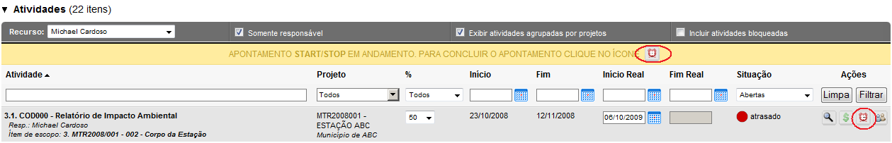 JExperts Tecnlgia Figura 12 - Apntar hras Start/Stp Para ativar a cntagem de temp deve-se pressinar em Start.