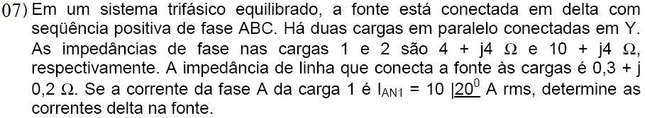 Lista de Exercícios Circuitos Trifásicos