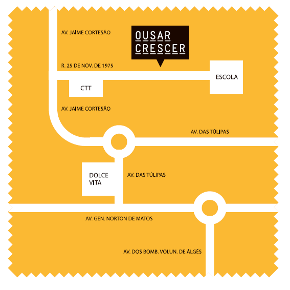 Contactos Ousar Crescer Ousar Crescer Academia de Desenvolvimento Pessoal, Lda. Rua 25 de Novembro de 1975, nº 4-A, Miraflores, 1495-156 Algés Tel.