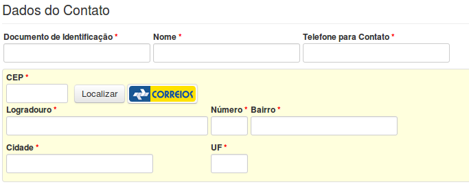 7 Digite o CEP e clique no botão Localizar. Confirme se todos os dados do endereço estão corretos, em seguida clique em Selecionar.