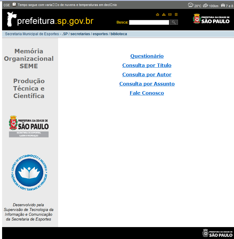 Página da Produção Científica no site do CDB da SEME Disponível em: